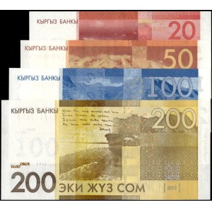 Kyrgyzstan. 2016 - 20 50 100 200 Som - 4 Piece Type Set