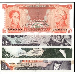 Venezuela. 1989-98 Type Set - 5 10 20 50 Bolivares - 4 Piece Set