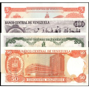 Venezuela. 1989-98 Type Set - 5 10 20 50 Bolivares - 4 Piece Set