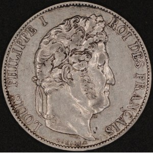 France. 1846 A Paris 5 Francs - Louis Philippe I - Silver