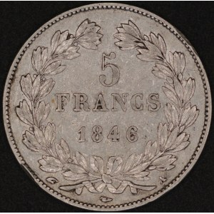 France. 1846 A Paris 5 Francs - Louis Philippe I - Silver