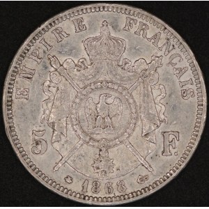 France. 1868 A Paris 5 Francs - Napoleon III - Silver