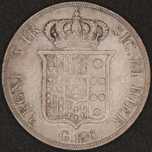 Italy. 1836 120 Grana - Kingdom of Two Sicilies Ferdinando II - Silver