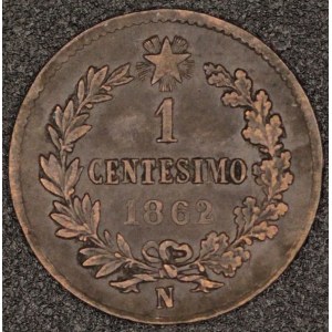 Italy. 1862 1 Centesimo - Vittorio Emanuele II - Naples
