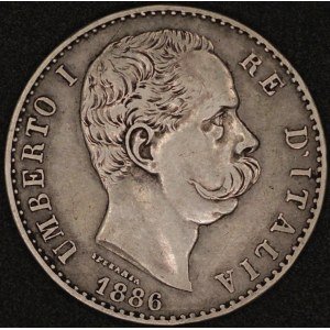 Italy. 1886 2 Lire - Umberto I - Silver