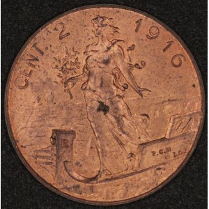 Italy. 1916 2 Centesimi - Vittorio Emanuele III