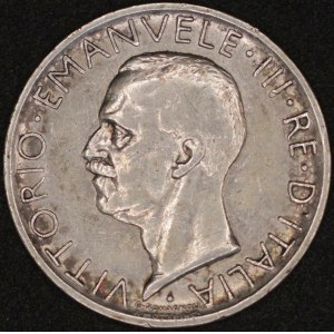 Italy. 1929 5 Lire - Vittorio Emanuele III - Silver