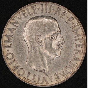 Italy. 1936 10 Lire - Vittorio Emanuele III - Silver