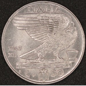 Italy. 1942 50 Centesimi - Vittorio Emanuele III - Rare Year