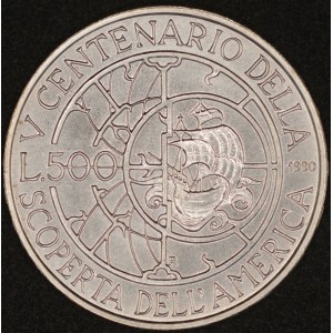 Italy. 1990 500 Lire - Colombo - The Instruments - Silver