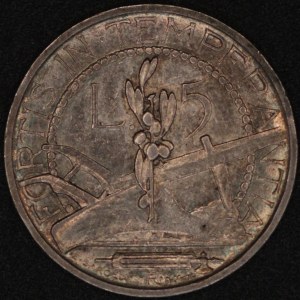 San Marino. 1933, 5 Lire – Silber