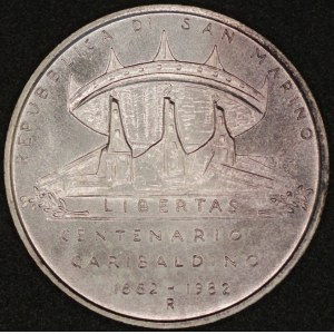 San Marino. 1978 500 Lire - Garibaldi - Silver