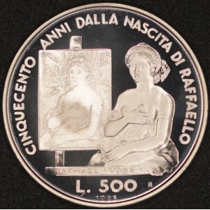 San Marino. 1983 500 Lire - Raphael - Silver