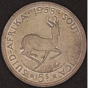 South Africa. 1958 5 Shillings - Elizabeth II - Silver