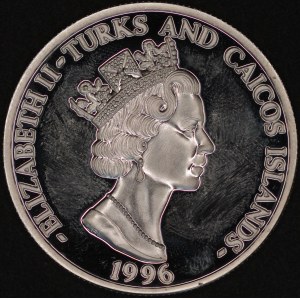 Turks and Caicos. 1996 20 Dollars - Steam Locomotives Series - 1 Ounce .999 Silver