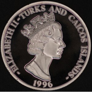 Turks and Caicos. 1996 20 Dollars - Steam Locomotives Series - 1 Ounce .999 Silver