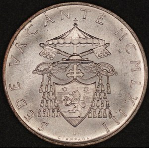 Vatican. 1963 500 Lire - Silver