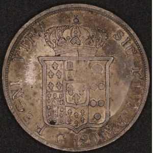 Italy. 1834 120 Grana - Ferdinand II - Kingdom of Naples - Silver