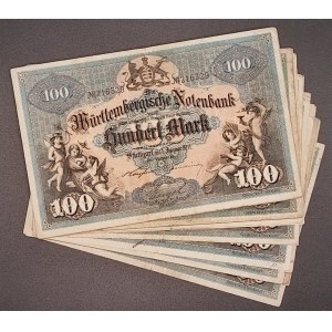 Germany. 1911 100 Mark - Wurttemberg / Wurttembergische Notenbank - 26 Pieces