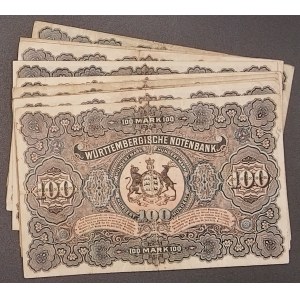 Germany. 1911 100 Mark - Wurttemberg / Wurttembergische Notenbank - 26 Pieces