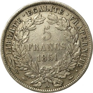 Francja, II Republika, 5 franków 1851, Paryż (103)