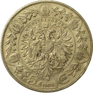 Austria, Franz Joseph I, 5 crowns, 1909 (120)