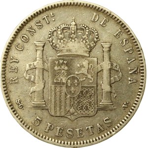 Spain, Alfonso XIII, 5 pesetas, 1899 (136)