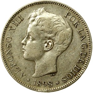 Spain, Alfonso XIII, 5 pesetas, 1898 (138)