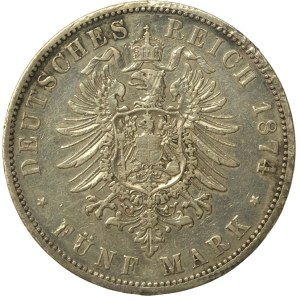 Allemagne, Prusse, Guillaume Ier, 5 marks 1874, Berlin (144)