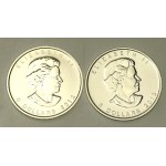 Canada, Elizabeth II, 5-Dollar Set 2012–2013 – Maple Leaf, 1 oz. Ag 999. Total: 2 pieces. (217)