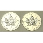 Canada, Elizabeth II, 5-Dollar Set 2012–2013 – Maple Leaf, 1 oz. Ag 999. Total: 2 pieces. (219)