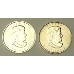 Canada, Elizabeth II, 5-Dollar Set 2012–2013 – Maple Leaf, 1 oz. Ag 999. Total: 2 pieces. (219)