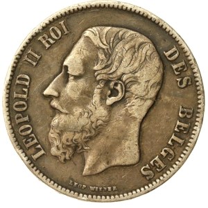 Belgium, Leopold II, 5 francs, 1871 (229)