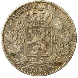 Belgium, Leopold II, 5 francs, 1872 (230)