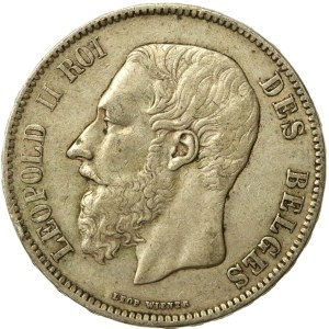 Belgium, Leopold II, 5 francs, 1870 (236)