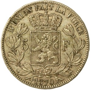 Belgium, Leopold II, 5 francs, 1870 (236)