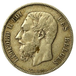 Belgia, Leopold II, 5 franków 1868 (246)