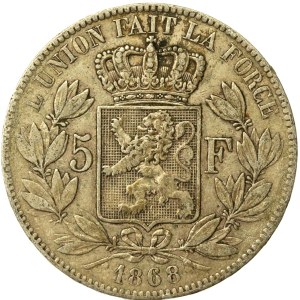 Belgia, Leopold II, 5 franków 1868 (246)