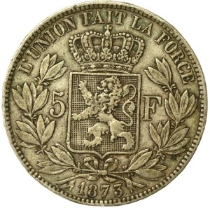 Belgium, Leopold II, 5 francs, 1873 (247)