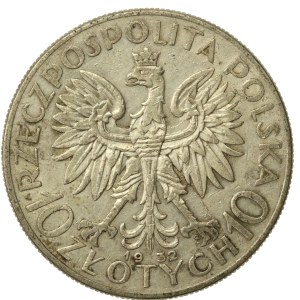 Druhá polská republika, 10 zlotých, 1932, ženská hlava (256)