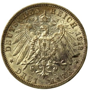 Germany, Baden, Frederick II, 3 marks, 1912 (262)