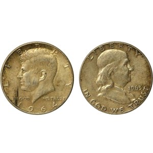 USA, 1/2-dollar set, 1963–1964. 2 pieces total. (284)