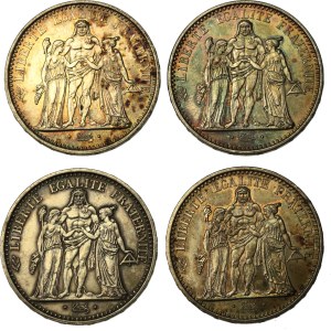 France, Fifth Republic, set of 10 francs, 1965–1968. 4 pieces total. (290)