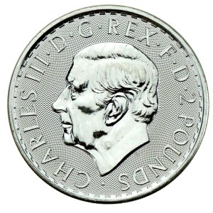 United Kingdom, Charles III, 2 pounds 2023 - Britannia, 1 oz. Ag 999 (301)