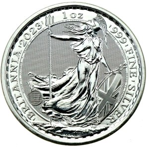 United Kingdom, Charles III, 2 pounds 2023 - Britannia, 1 oz. Ag 999 (302)