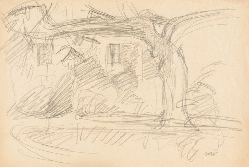Wojciech WEISS (1875-1950), Stary orzech przy domu w Kalwarii, 1916