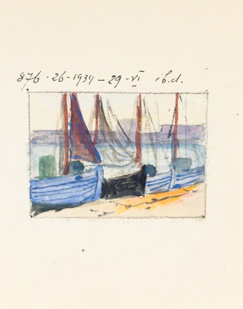 Soter August JAXA-MAŁACHOWSKI (1867-1952), Łodzie w porcie w Gdyni, 1934