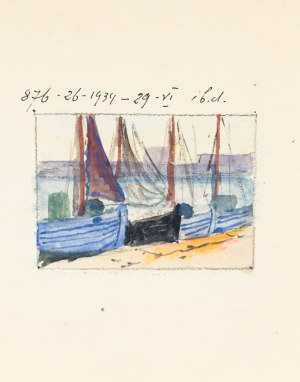 Soter August JAXA-MAŁACHOWSKI (1867-1952), Łodzie w porcie w Gdyni, 1934