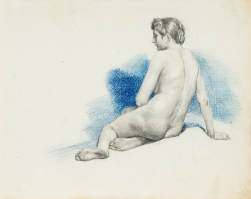 Jan KAUZIK (1860-1930), Akt kobiety siedzącej