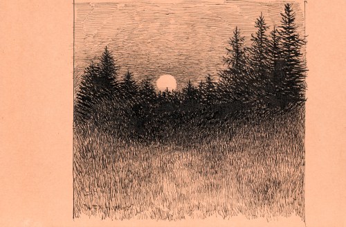 Frantisek Xaver HARLAS (1865-1947), Zachód słońca nad lasem, ok. 1913
